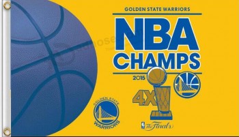 Golden State Warriors 3' x 5' Polyester Flag 4X champions 2019 for custom sale with high quality