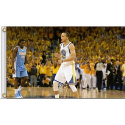 Guerriers de l'état d'or 3 'x 5' polyester drapeau stephen curry joueur pour la vente sur mesure