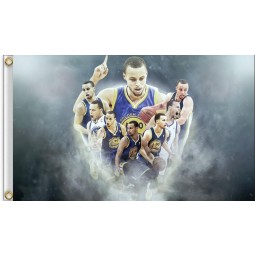 Guerreiros do estado de ouro 3 'x 5' bandeira de poliéster stephen curry para atacado personalizado jardim sinalizadores 