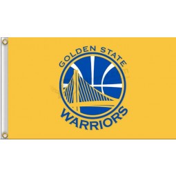 Drapeaux de jardin personnalisés en gros Golden State Warriors 3 'x 5' polyester drapeau fond jaune