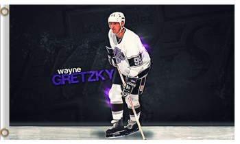 Commercio all'ingrosso di alta personalizzato-Fine nhl los angeles re 3'x5'poliestere bandiere wayne gretzky