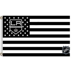 도매 주문 최고-End nhl los angeles 왕 3x5'polyester 깃발 별과 줄무늬