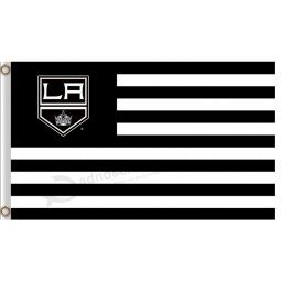 Großhandel benutzerdefinierte hoch-Ende NHL Los Angeles Könige 3'x5'Polyester Flaggen Streifen