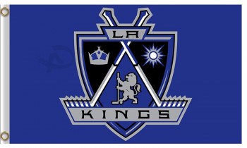 Nhl los angeles国王3'x5'polyester标志交叉曲棍球贴纸