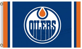Nhl埃德蒙顿油工3'x5'聚酯标志柱条纹