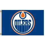 NHL Edmonton Oilers 3'x5'polyester flags round logo with orange edge