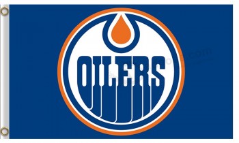 NHL Edmonton Oilers 3'x5'polyester flags round logo with orange edge