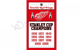 Nhl底特律红翼3'x5'polyester旗帜冠军年