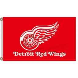 Nhl底特律红色翅膀3'x5'polyester标志与团队名称