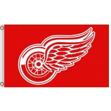 Nhl detroit rot flügel 3'x5'polyester fahnen logo mit weißer kante