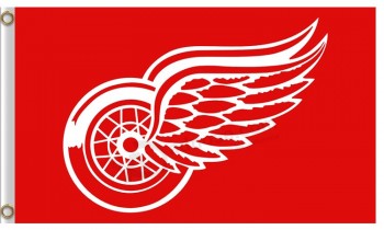 Nhl detroit ailes rouges 3'x5'polyester drapeaux grand logo