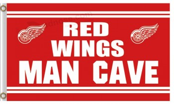 Nhlデトロイトの赤い翼3'x5'polyester flag man cave