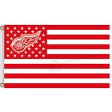 Nhl detroit rote flügel 3'x5'polyester flag stars and stripes