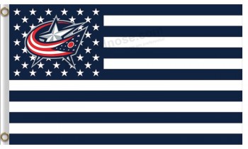 NHL Columbus Blue Jackets 3'x5'polyester flags stars and stripes with your logo