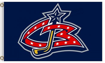 NHL Columbus blaue Jacken 3'x5'Polyester Flaggen Hockeyschläger