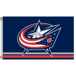 Nhl columbus blaue jacken 3'x5'polyester flaggen mit zwei linien