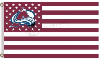 Nhl colorado avalanche 3'x5'polyester는 별과 줄무늬를 표시합니다