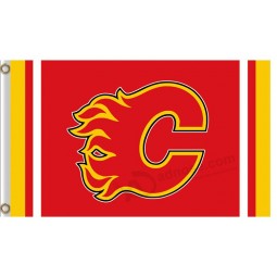 Großhandel benutzerdefinierte hoch-Ende nhl Calgary Flammen 3'x5 'Polyester Fahnen Spalte Streifen