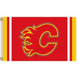 Wholesale custom high-end NHL Calgary Flames 3'x5' polyester flags column stripes
