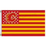 Großhandel benutzerdefinierte hoch-Ende NHL Calgary Flammen 3'x5 'Polyester Fahnen Sternen und Streifen