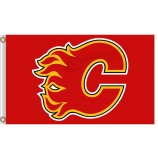 Wholesale custom high-end NHL Calgary Flames 3'x5' polyester flags red logo