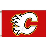 Großhandel benutzerdefinierte hoch-Ende nhl Calgary flames 3'x5 'Polyester Flaggen weißes Logo