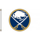 Großhandel benutzerdefinierte hoch-Ende NHL Büffel Säbel 3'x5 'Polyester Flaggen runden Logo