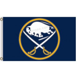 Kundenspezifischer preiswerter nhl-büffelsäbel 3'x5 'Polyester kennzeichnet klassisches Logo