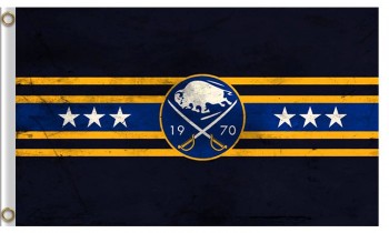 定制便宜nhl buffalo军刀3'x5'涤纶旗帜条纹中间