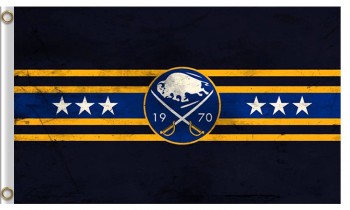Custom cheap NHL Buffalo Sabres 3'x5' polyester flags stripes at middle