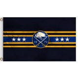 Kundenspezifischer preiswerter nhl-Büffel-Säbel 3'x5 'Polyester kennzeichnet Streifen in der Mitte