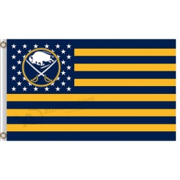 Benutzerdefinierte billige NHL Büffel Säbel 3'x5 'Polyester Flaggen Sternen und Streifen