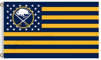 Benutzerdefinierte billige NHL Büffel Säbel 3'x5 'Polyester Flaggen Sternen und Streifen
