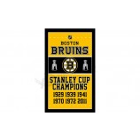 Benutzerdefinierte billige nhl boston bruins 3'x5 'polyester marken jahre