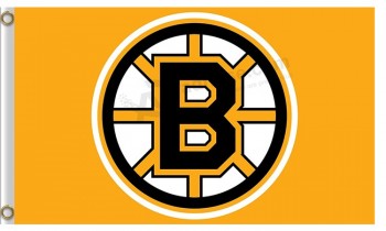 Aangepaste hoogte-Einde nhl boston bruins 3'x5 'polyester vlaggen gele vlaggen