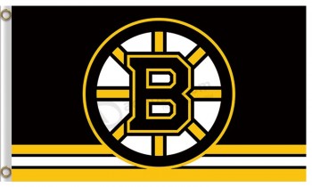 定制高-结束nhl boston bruins 3'x5'聚酯标志标志条纹