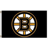 Benutzerdefinierte hoch-End nhl boston bruins 3'x5 'polyester fahnen logo schwarzem hintergrund