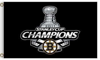 Aangepaste hoogte-Einde nhl boston bruins 3'x5 'polyester vlaggen 2011 Stanley cup