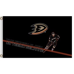 Großhandel benutzerdefinierte hoch-End nhl anaheim ducks 3'x5 'polyester fahnen # 8 teemu selanne