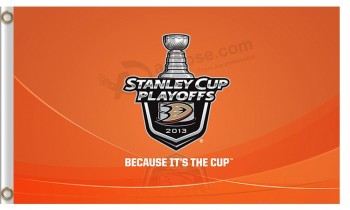 Großhandel benutzerdefinierte billige NHL Anaheim Enten 3'x5 'Polyester Fahnen Stanley Tassen