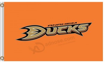 Großhandel benutzerdefinierte billige NHL Anaheim Enten 3'x5 'Polyester Fahnen orange