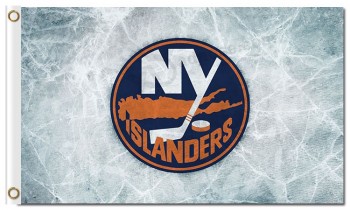 Nhl new york islanders 3'x5 'poliestere bandiere ghiaccio sfondo