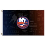 Großhandelskunden preiswertes nhl New York Insulaner 3'x5 Polyesterflaggen kleines Logo