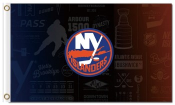 Wholesale custom cheap NHL New York Islanders 3'x5' polyester flags small logo