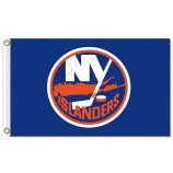 Großhandelskundenspezifisches preiswertes nhl New York Insulaner 3'x5 Polyesterflaggen ringsum Logo