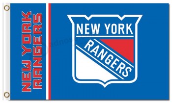 Gros personnalisé pas cher nhl new york rangers 3'x5 'polyester drapeaux un nom d'équipe de côté