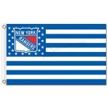 Großhandelskunden preiswerte nhl New York Ranger 3'x5 Polyesterflaggen spielt Streifen die Hauptrolle