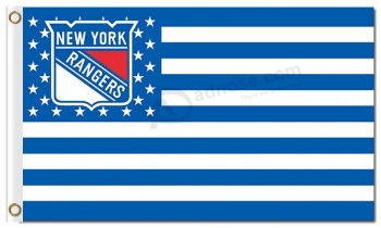Venta al por mayor personalizada nhl new york rangers 3'x5 'banderas de poliéster estrellas rayas
