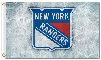 Nhl new york rangers 3'x5 'bandeiras de poliéster gelo fundo