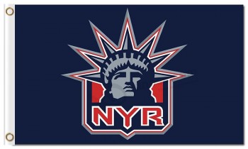 Nhl new york rangers 3'x5 'bandeiras de poliéster estátua da liberdade